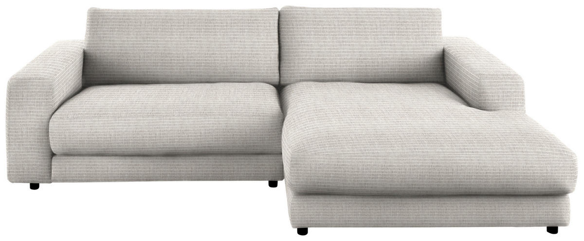 ECKSOFA in Chenille Hellgrau  - Hellgrau/Schwarz, Design, Kunststoff/Textil (270/190cm) - Lomoco