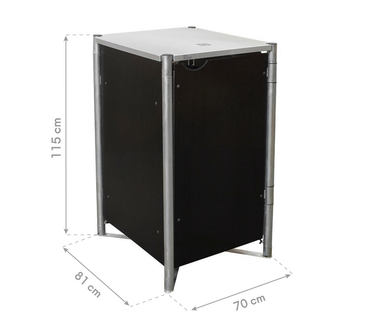 MÜLLTONNENBOX - Schwarz, Basics, Metall (69,7/115,2/80,7cm)