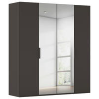 DREHTÜRENSCHRANK 201/223/61 cm,  in Graphitfarben, 4-türig  - Graphitfarben, Basics, Glas/Holzwerkstoff (201/223/61cm) - Novel