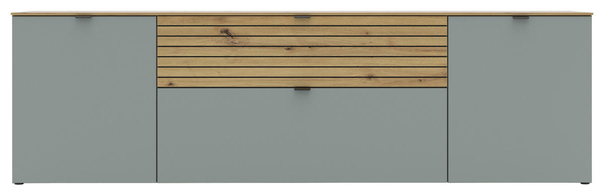 LOWBOARD  in 181/54/41 cm  - Schwarz/Eiche Artisan, Modern, Holzwerkstoff/Metall (181/54/41cm) - Voleo