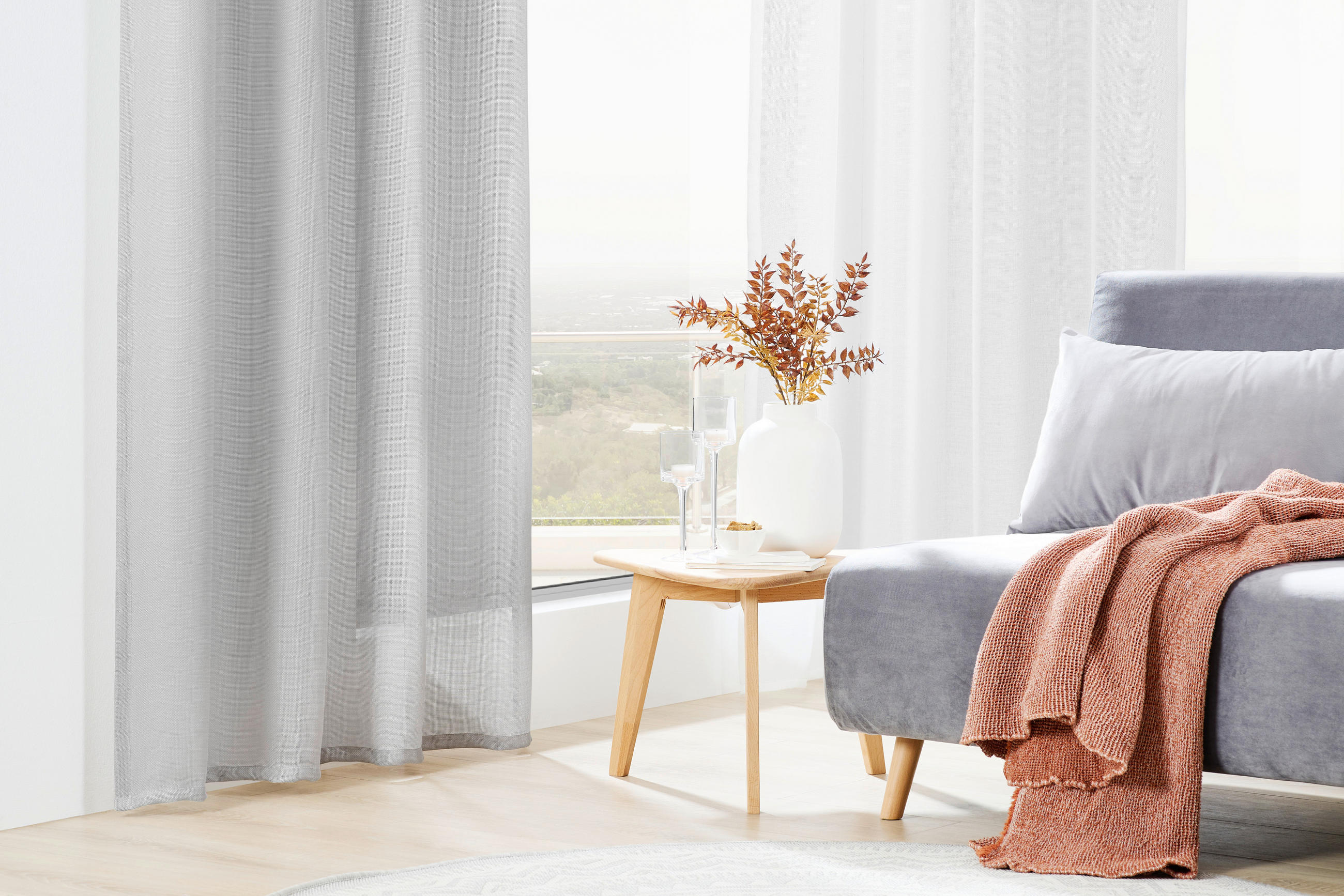 ÖSENVORHANG halbtransparent  - Weiß, Trend, Textil (140/260cm) - Dieter Knoll