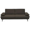 3-SITZER-SOFA in Leder Graubraun  - Graubraun/Schwarz, Design, Leder/Metall (222/86/104cm) - Dieter Knoll