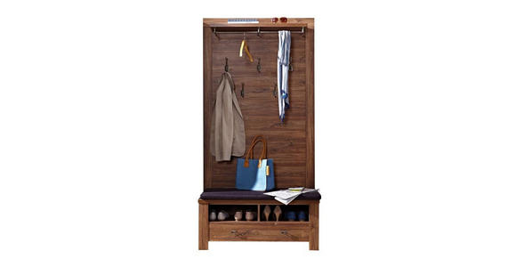GARDEROBENBANK  in 100/48/40 cm  - Anthrazit/Akaziefarben, LIFESTYLE, Textil/Metall (100/48/40cm) - Landscape