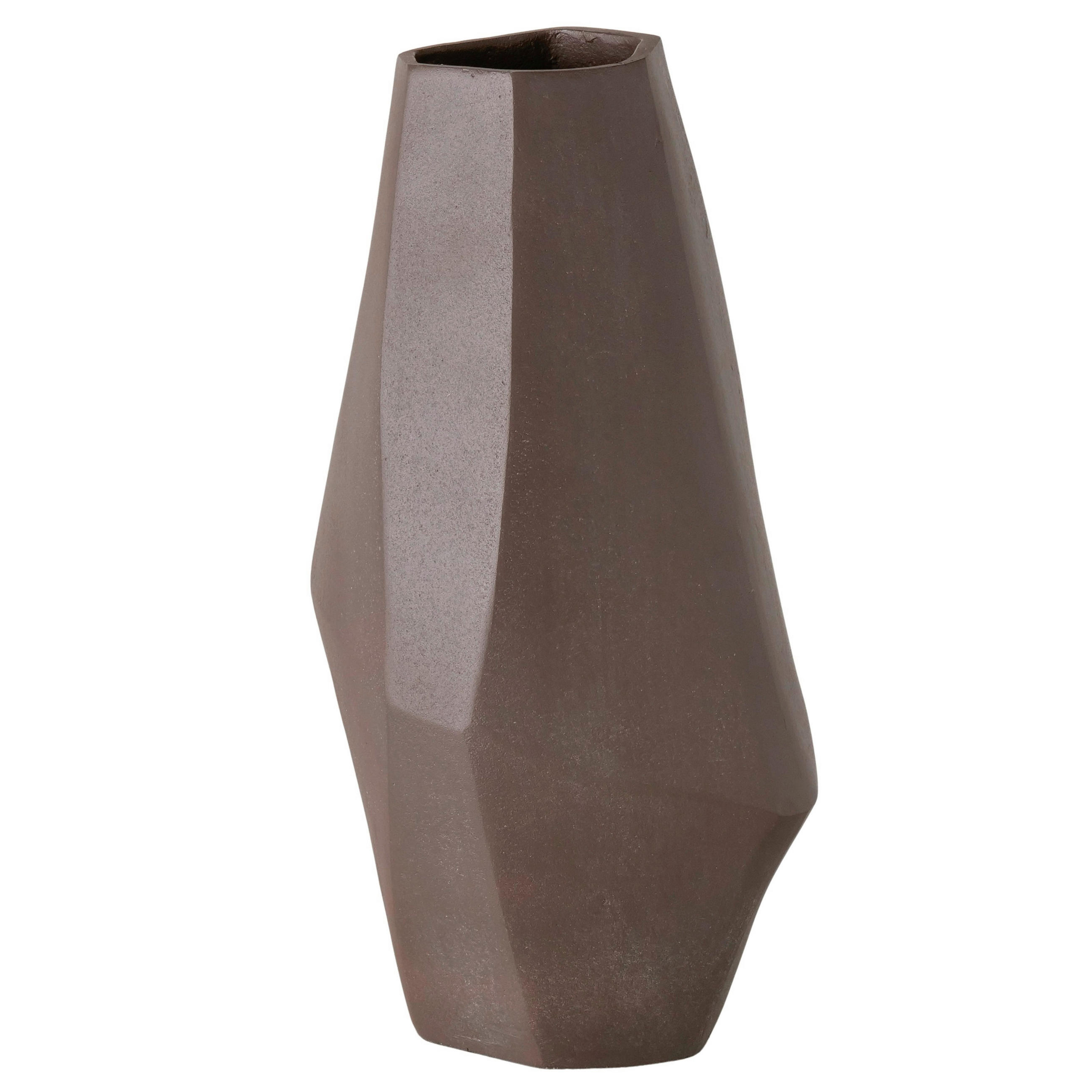 VASE  - Braun, Trend, Metall (31,5/16,5cm) - Ambia Home