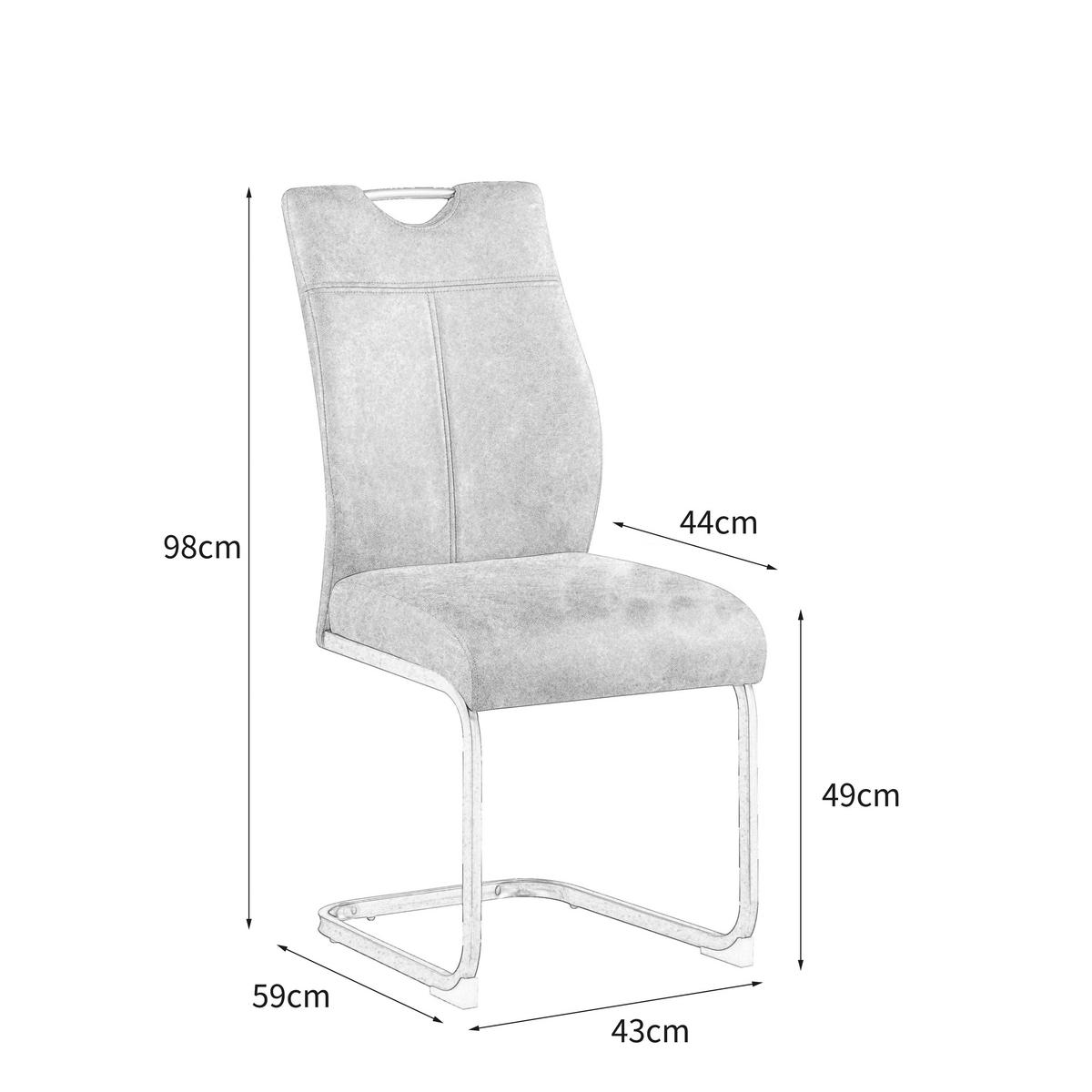 NIHAJNI STOL, kovina, tekstil naravne barve, barve nerjavečega jekla  - barve nerjavečega jekla/naravne barve, Design, kovina/tekstil (43/97/57cm) - Carryhome