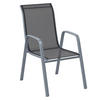 STAPELSTUHL in Metall, Kunststoff, Textil Schwarz, Silberfarben  - Silberfarben/Schwarz, KONVENTIONELL, Kunststoff/Textil (54/93/74cm) - Ambia Garden