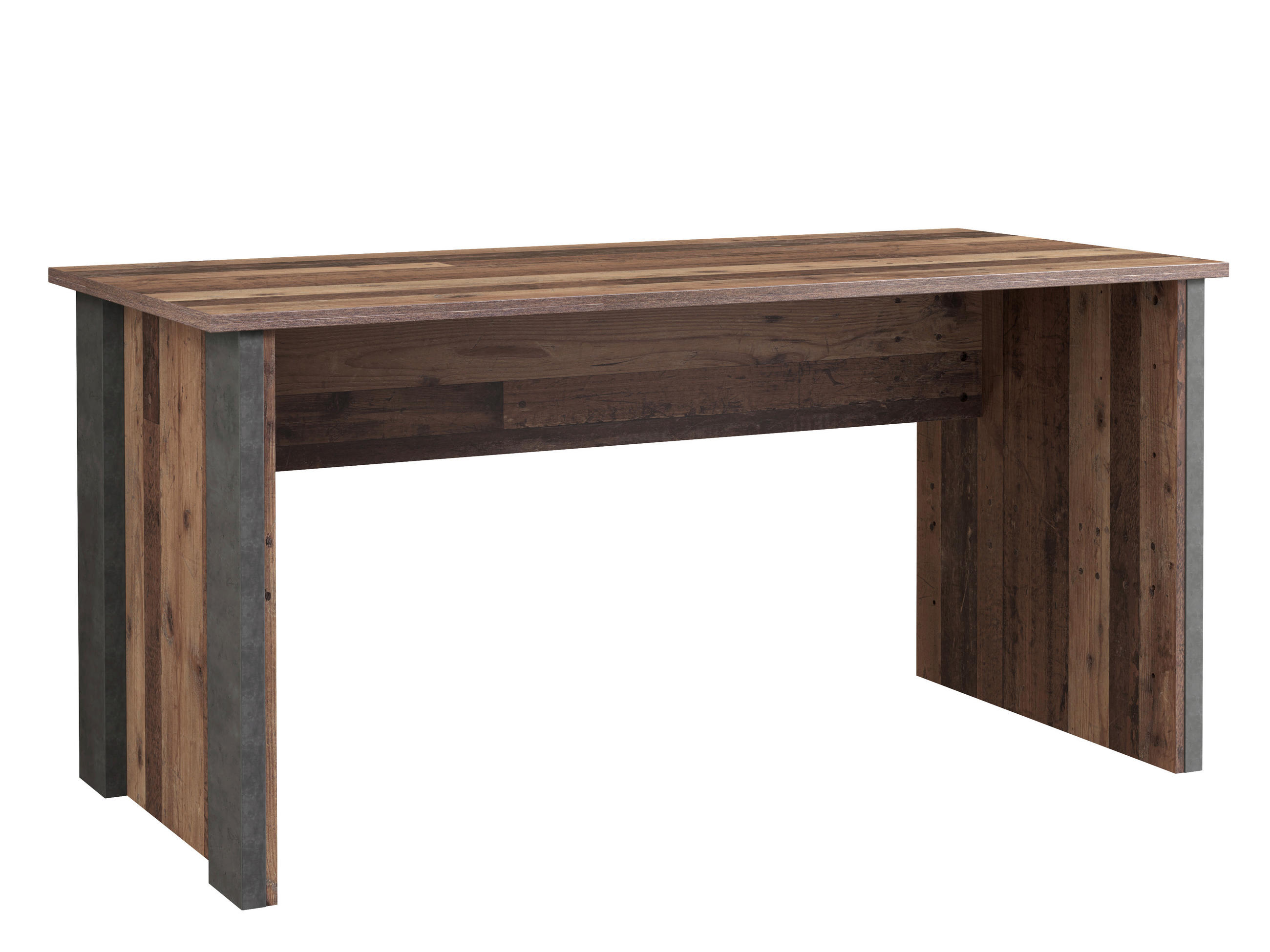 Schreibtsich "Cliff" , Braun, Dunkelgrau - Dunkelgrau/Braun, KONVENTIONELL, Kunststoff/Metall (153/70/73,5cm) - MID.YOU