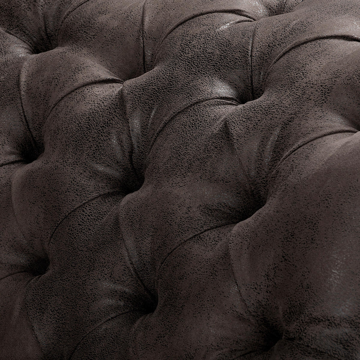 RÉCAMIERE Lederlook Schwarz  - Schwarz/Braun, Design, Holz/Textil (185/93/75cm) - Livetastic