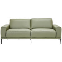 2,5-SITZER Olivgrün Echtleder  - Schwarz/Olivgrün, Design, Leder/Metall (200/102/92cm) - Johann Jakob