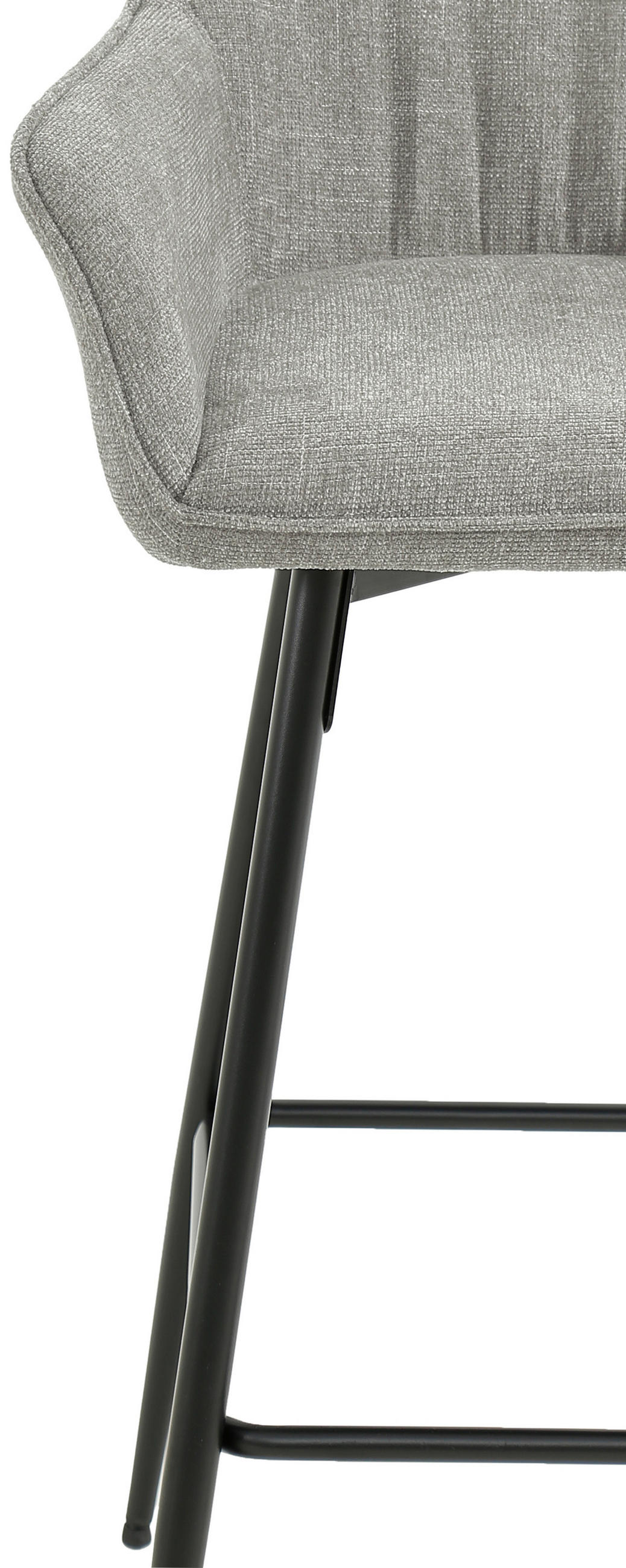BARHOCKER Leinenoptik Schwarz, Taupe Eisen Pappel Sperrholz inklusive Armlehnen  - Taupe/Schwarz, KONVENTIONELL, Holz/Textil (57/105/57cm) - MID.YOU