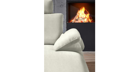 WOHNLANDSCHAFT in Velours Ecru - Ecru/Schwarz, Design, Textil/Metall (208/344/180cm) - Dieter Knoll