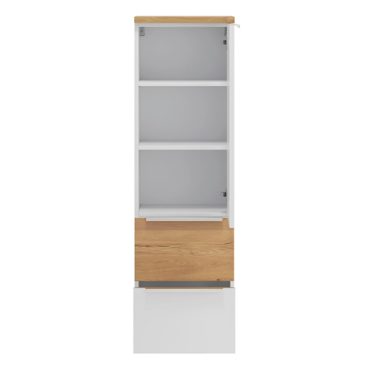 MIDISCHRANK 40/130/35 cm  - Wildeiche/Edelstahlfarben, Trend, Holzwerkstoff/Metall (40/130/35cm) - Held