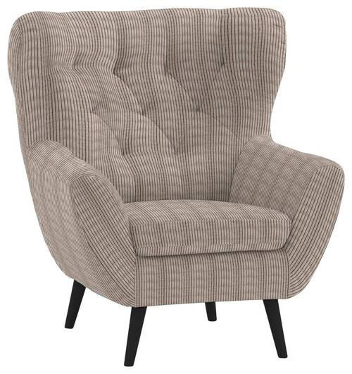 SESSEL in Cord Beige  - Anthrazit/Beige, Design, Holz/Textil (87/101/95cm) - Stylife