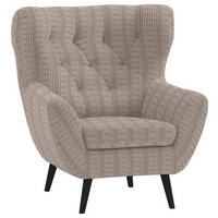 SESSEL in Cord Beige  - Anthrazit/Beige, Design, Holz/Textil (87/101/95cm) - Stylife
