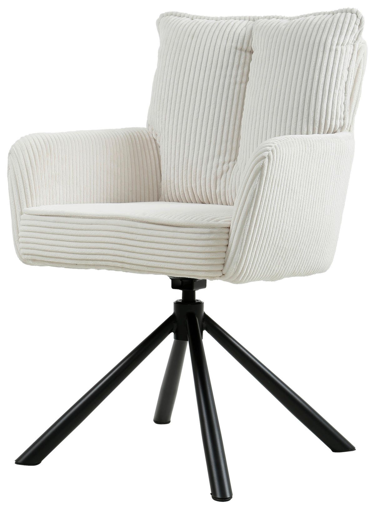 ARMLEHNSTUHL  in Eisen Cord  - Creme/Schwarz, Design, Textil/Metall (61/90/67cm) - Carryhome