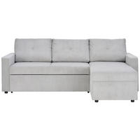 ECKSOFA  in Cord Hellgrau  - Hellgrau/Schwarz, KONVENTIONELL, Kunststoff/Textil (218/155cm) - Ti'me