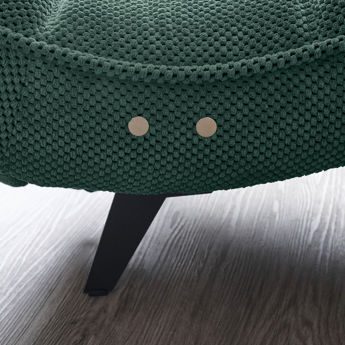 RELAXLIEGE in Webstoff Waldgrün  - Waldgrün/Schwarz, Design, Textil/Metall (78/83/168cm) - Welnova