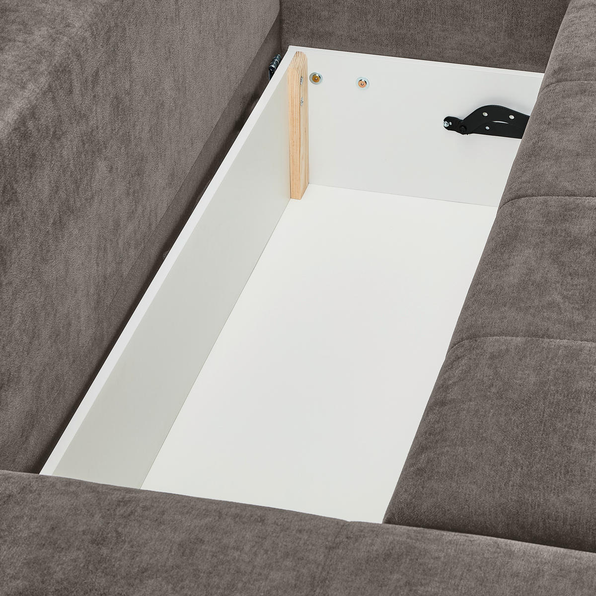 ECKSOFA Taupe Chenille  - Taupe/Silberfarben, KONVENTIONELL, Holz/Textil (187/293cm) - Carryhome