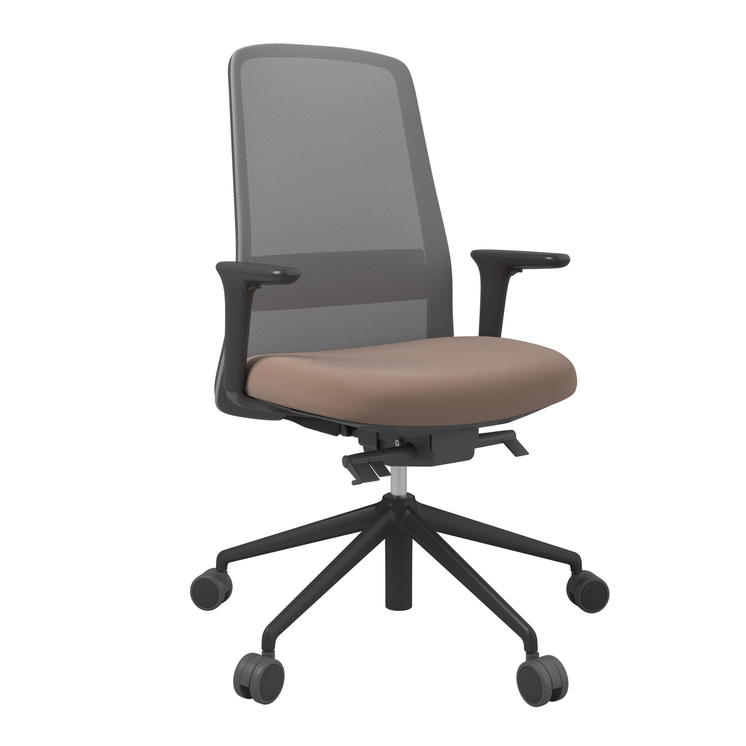 DREHSTUHL Braun, Grau, Schwarz  - Schwarz/Braun, MODERN, Kunststoff/Textil (70/103-115/70cm)