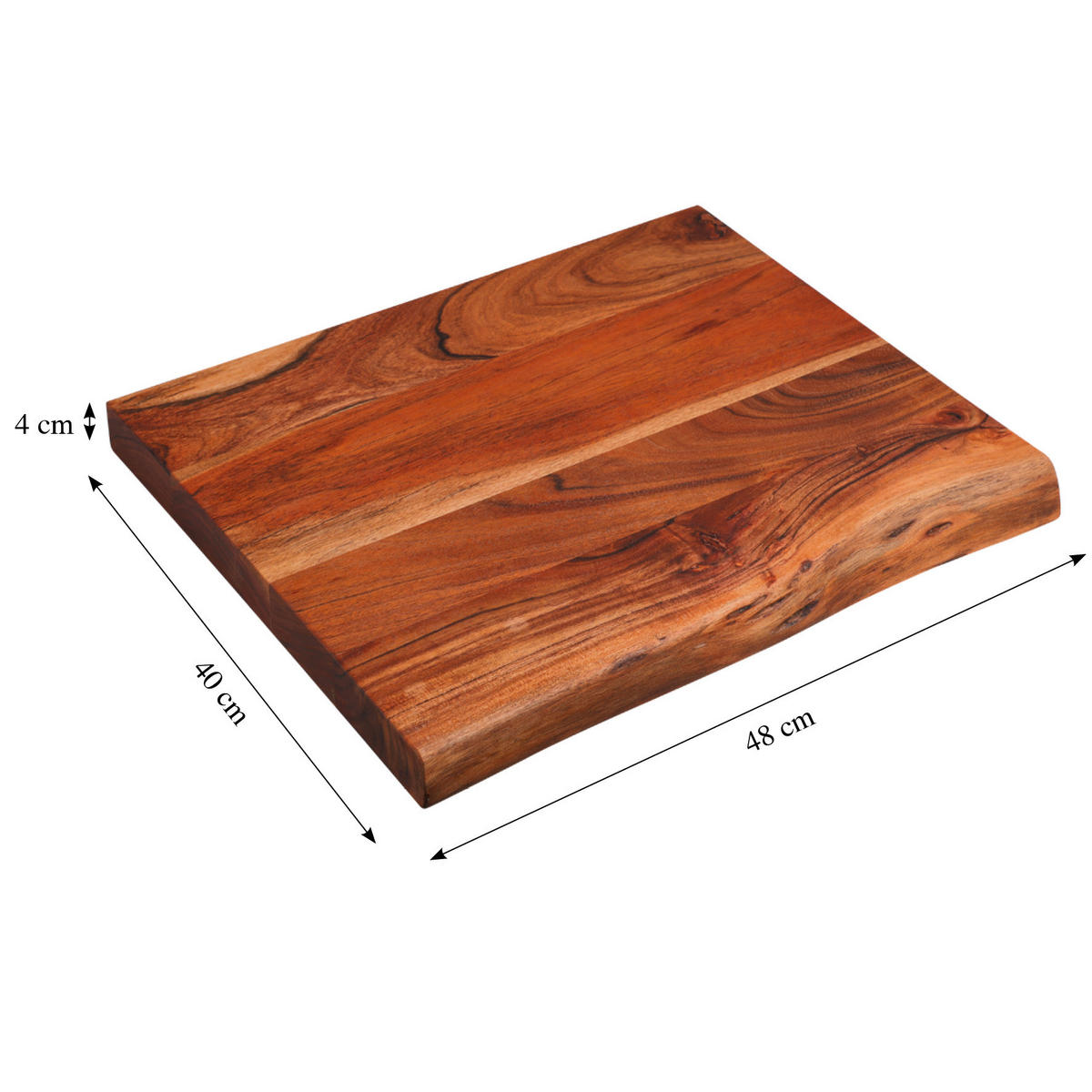 SERVIERBRETT    48/40/4 cm  - Akaziefarben, Basics, Holz (48/40/4cm) - Kesper