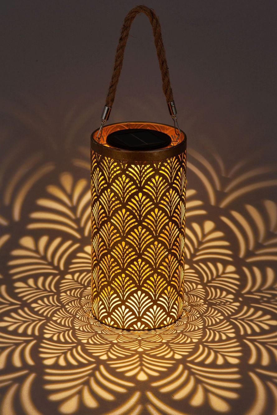 SOLARLEUCHTE - Goldfarben, Design, Kunststoff/Textil (12/24cm) - Ambia Garden