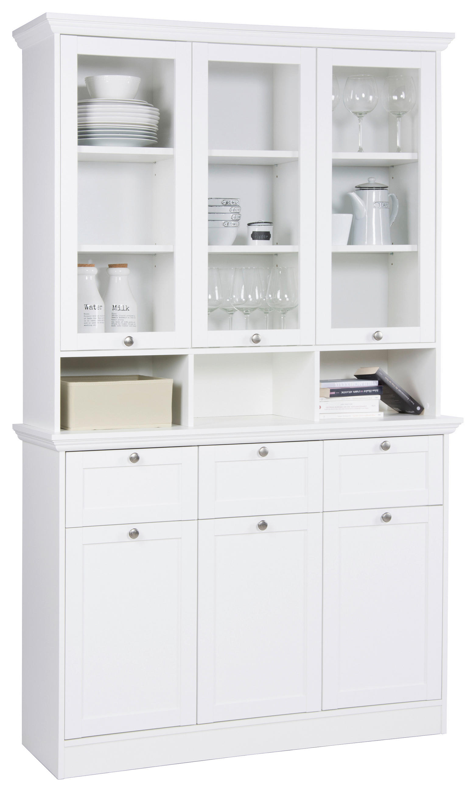 VITRINE  in Weiß  - Schwarz/Weiß, LIFESTYLE, Holzwerkstoff/Metall (120/200/40cm) - Carryhome