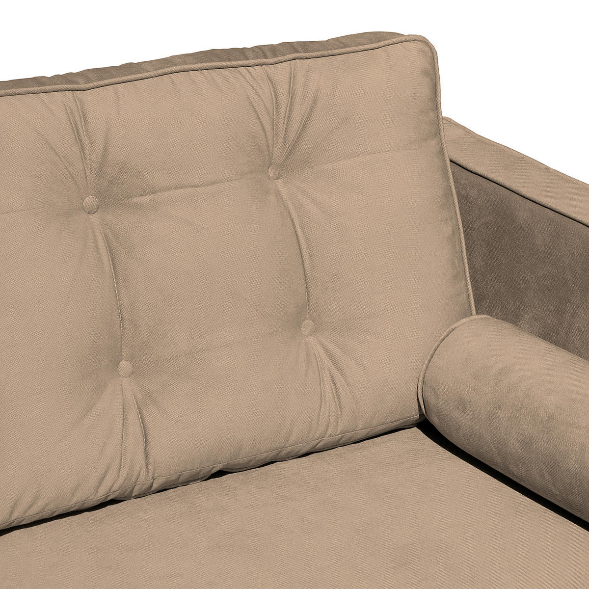 ECKSOFA VANCOUVER in Mikrofaser Hellbraun Zierkissen, Rückenkissen  240/169 cm  - Hellbraun/Braun, Design, Holz/Textil (240/169cm) - P & B