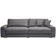 BIGSOFA in Cord Dunkelgrau  - Dunkelgrau/Schwarz, MODERN, Kunststoff/Textil (278/93/112cm) - Carryhome