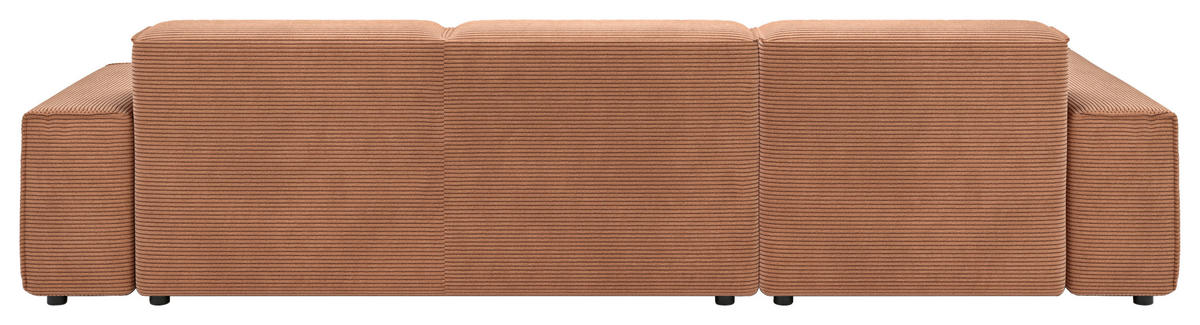 ECKSOFA in Cord Rostfarben  - Rostfarben/Schwarz, Design, Kunststoff/Textil (189/300cm) - Pure Home Lifestyle