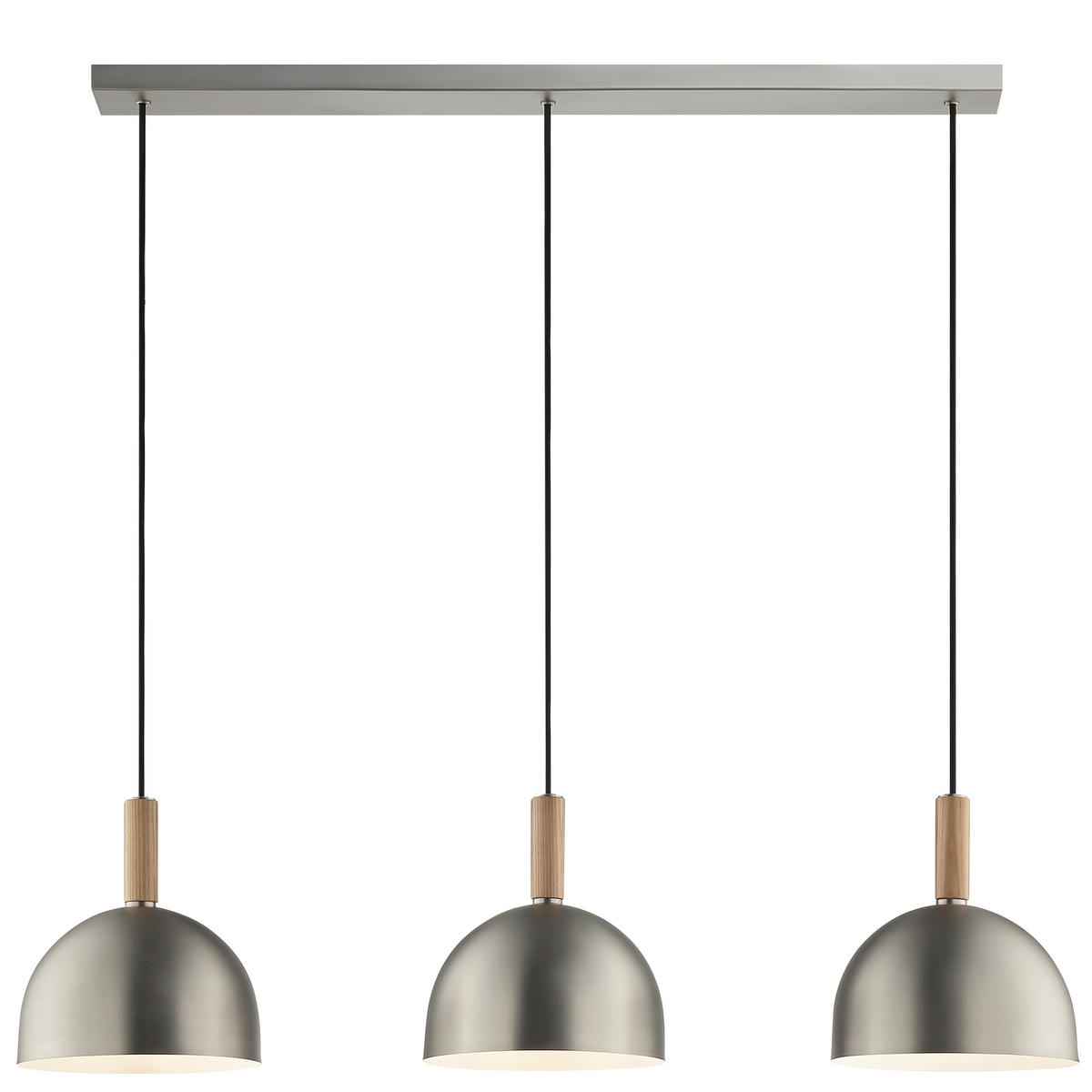 HÄNGLAMPA Skara 98,5/22,5/120 cm  - nickelfärgad/askfärgad, Design, metall/trä (98,5/22,5/120cm)