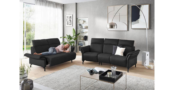 2-SITZER-SOFA in Mikrofaser Dunkelgrau - Dunkelgrau/Schwarz, KONVENTIONELL, Textil/Metall (178/103/95cm) - Dieter Knoll
