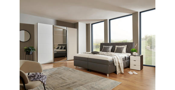 POLSTERBETT Matratze, gepolstertes Kopfteil, Lattenrost, Bettkasten, motorische Verstellbarkeit Anthrazit 200/200 cm  - Anthrazit/Silberfarben, KONVENTIONELL, Holz/Textil (200/200cm) - Esposa