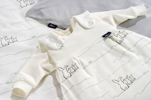 Thumbnail - Alvi Babyschlafsackset Häschen, Weiß, Hellgrau, Dunkelgrau, Textil, Hase, Füllung: Polyester,Baumwollfüllung, Gr. 62/68,...