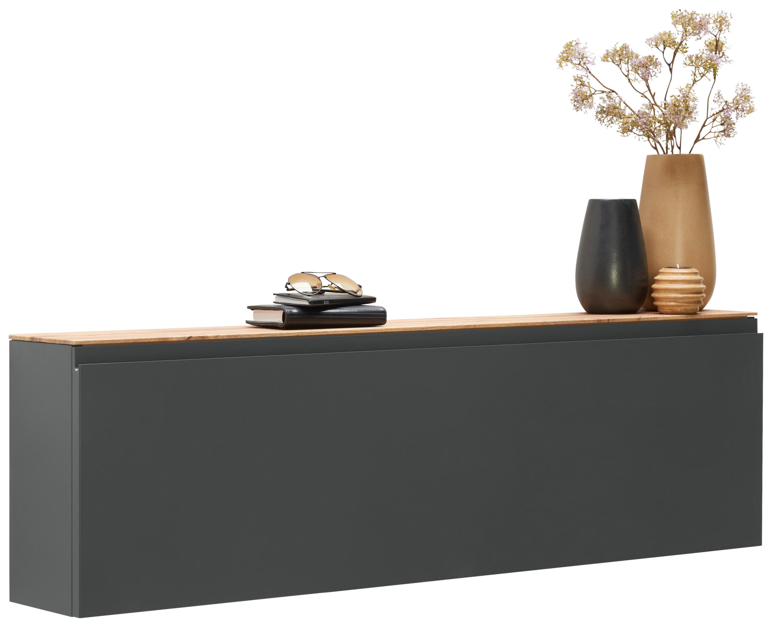 SCHUHKIPPER  in 136/41/22 cm  - Eichefarben/Anthrazit, Design, Holzwerkstoff (136/41/22cm) - Moderano