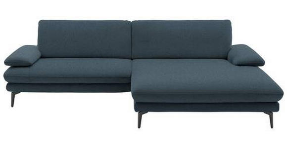 ECKSOFA Dunkelblau Webstoff  - Schwarz/Dunkelblau, Design, Textil/Metall (284/184cm) - Dieter Knoll