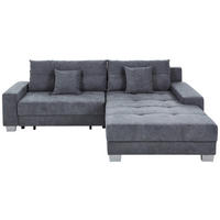 HÖRNSOFFA i flatväv mörkgrå  - mörkgrå/silver, Klassisk, trä/textil (273/192cm) - MID.YOU