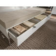 BETTBANK Lederlook Grau, Weiß  - Chromfarben/Weiß, Design, Glas/Textil (141/50/43cm) - Dieter Knoll