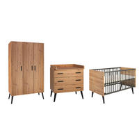 BABYZIMMER MORRIS OAK  - Anthrazit/Eiche Artisan, Basics, Holz/Holzwerkstoff - Schardt