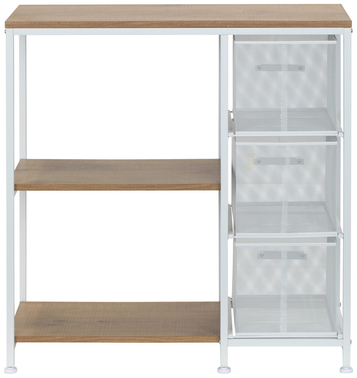 KOMMODE  in 76/79.5/30 cm  - Eichefarben/Weiß, MODERN, Holzwerkstoff/Metall (76/79.5/30cm) - PBJ