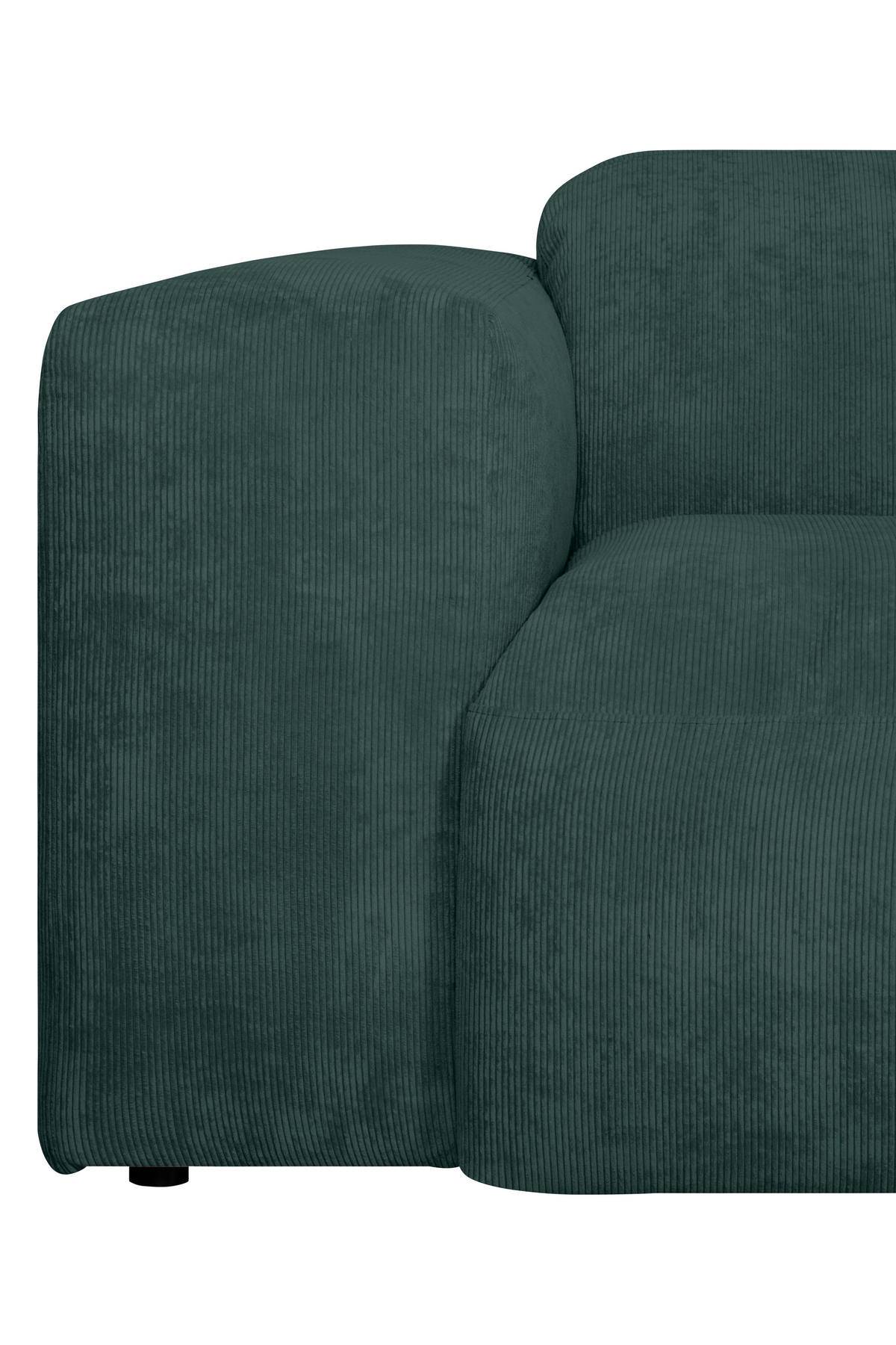 ECKSOFA HANNAH Grün Cord  - Schwarz/Grün, Design, Kunststoff/Textil (343/170cm) - MID.YOU