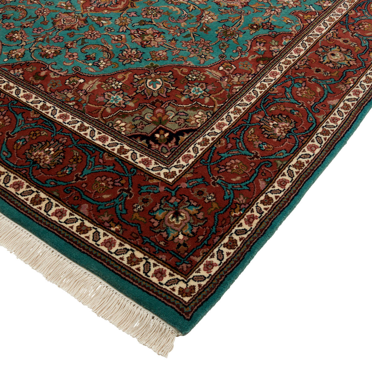 ORIENTTEPPICH 70/140 cm Kashan LT Blue/Peach Orange, Hellblau  - Orange/Hellblau, LIFESTYLE, Textil (70/140cm) - Cazaris