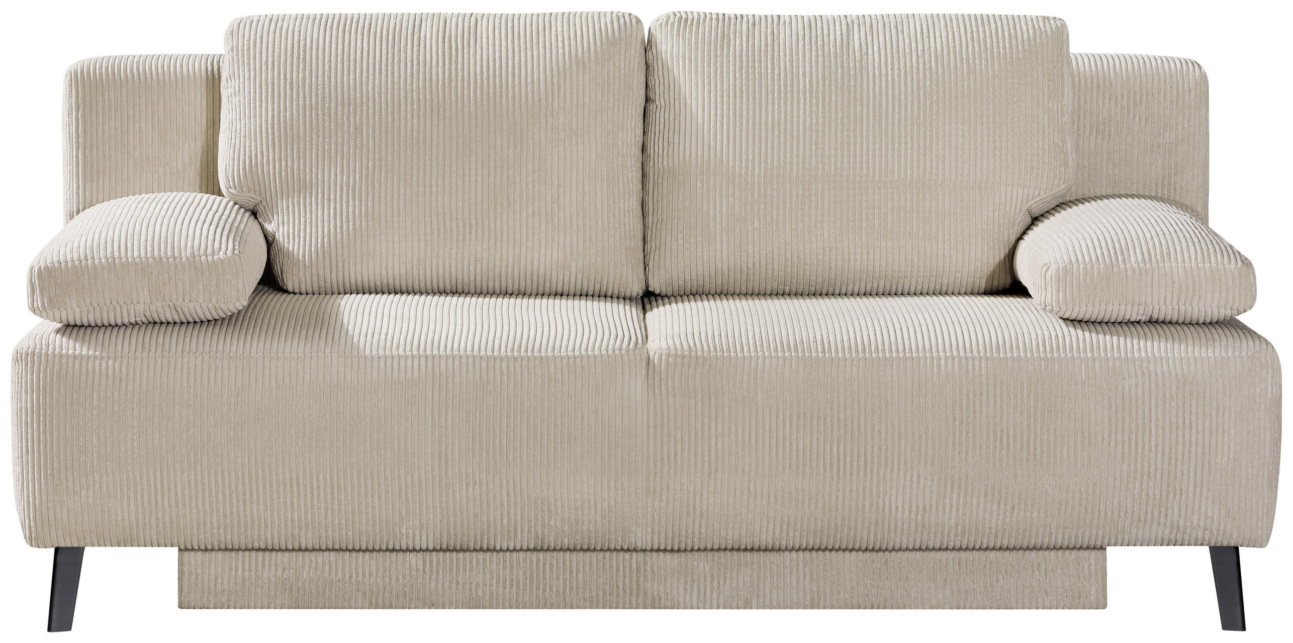 SCHLAFSOFA Cord Creme  - Creme/Schwarz, MODERN, Textil/Metall (197/92/88cm)