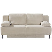 SCHLAFSOFA Cord Creme  - Creme/Schwarz, MODERN, Textil/Metall (197/92/88cm)