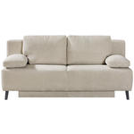 SCHLAFSOFA in Cord Creme  - Creme/Schwarz, MODERN, Textil/Metall (197/92/88cm) - Novel