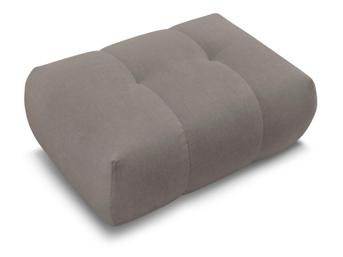 HOCKER FUJI  Leinenoptik Taupe  - Taupe/Schwarz, MODERN, Kunststoff/Textil (112/44/80cm)