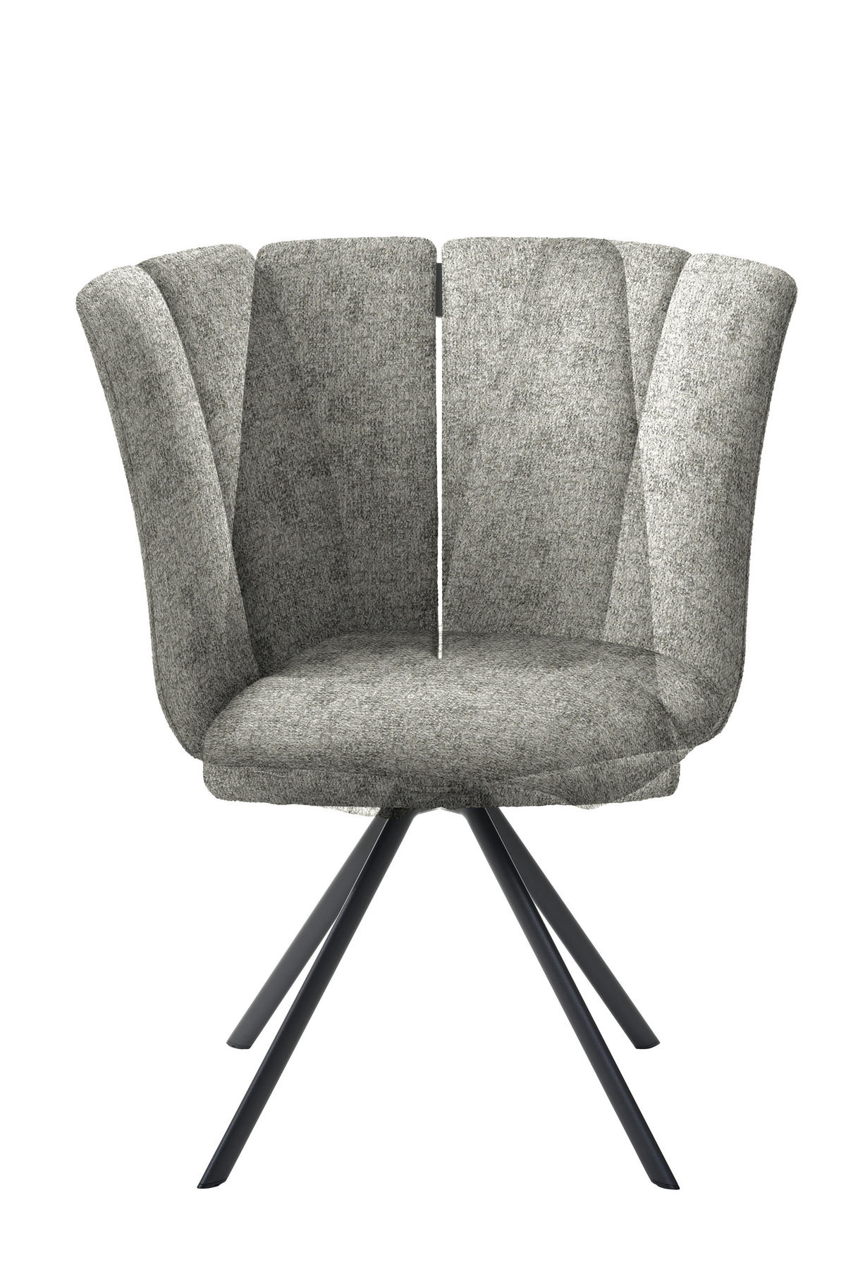 STUHL  Stoffauswahl Webstoff  - Anthrazit/Hellgrau, Design, Textil/Metall (50/92/64cm) - Venjakob