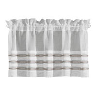 KURZGARDINE  140/45 cm  - Hellbraun/Weiß, Basics, Textil (140/45cm)