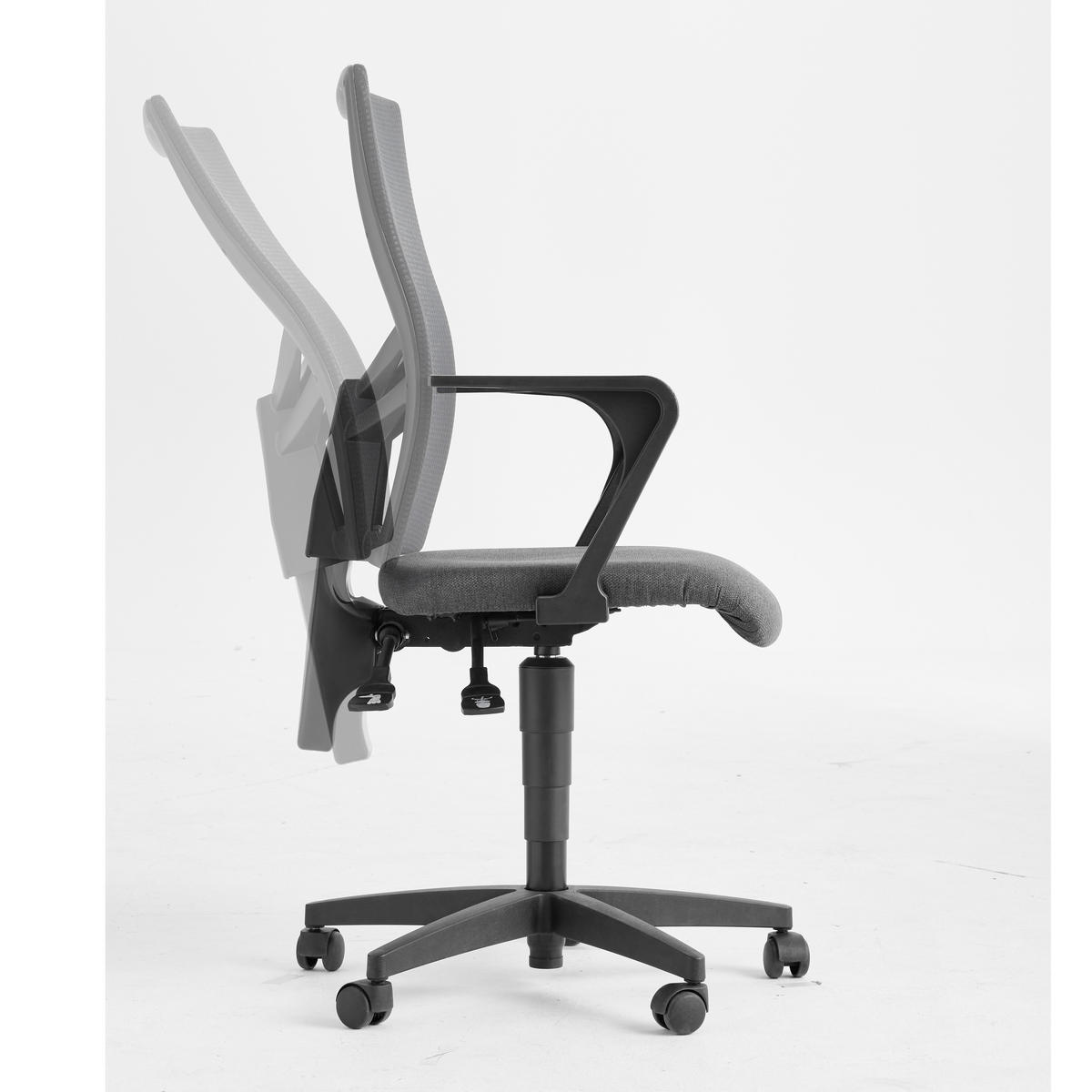 DREHSTUHL Webstoff, Netz Anthrazit, Schwarz  - Anthrazit/Schwarz, Design, Kunststoff/Textil (48/97-110/48cm) - Voleo