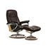 SESSELSET CONSUL L Echtleder Hocker - Braun/Naturfarben, KONVENTIONELL, Leder/Holz (91/102/79cm) - Stressless