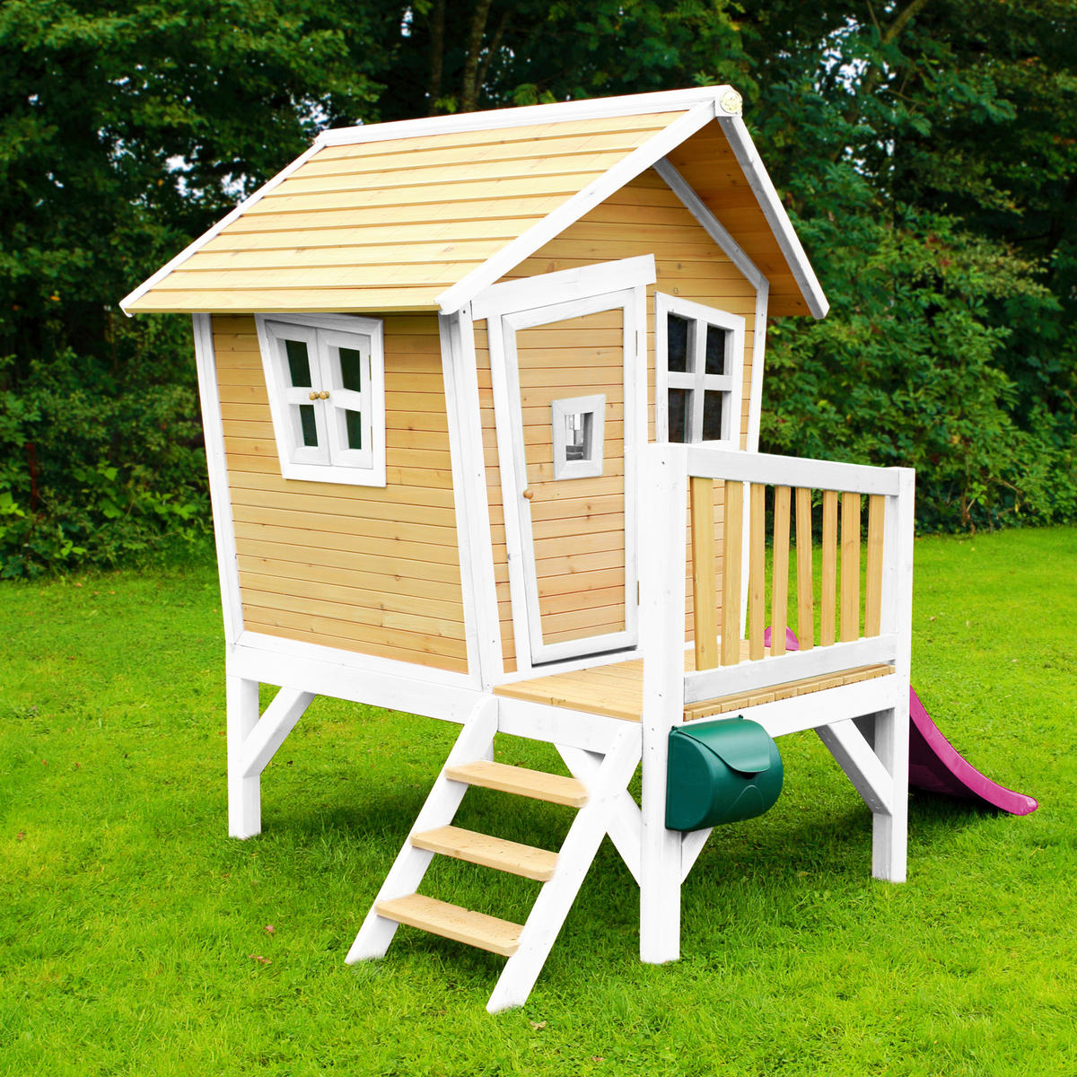 SPIELHAUS 264/203/177 cm  - Weiss/Lila, Konventionell, Holz/Kunststoff (264/203/177cm)